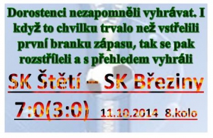 Střelecké dorostenecké představení se konalo v sobotu dopoledne a částečně dalo zapomenout na 2 předcházející prohry